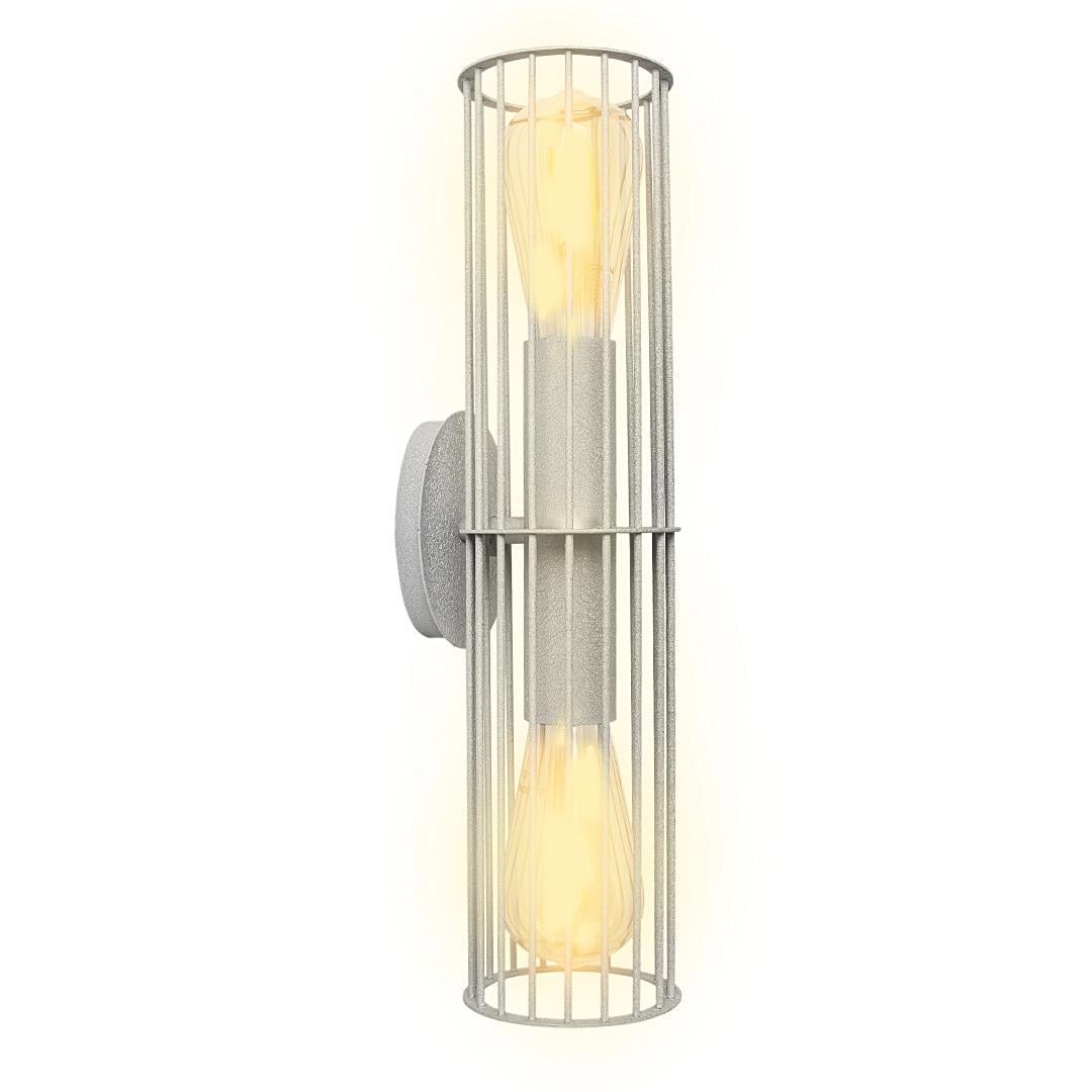 Бра MSK ELECTRIC Malta MR 1040 GR под две лампы Е27 настенный в стиле лофт (86856)