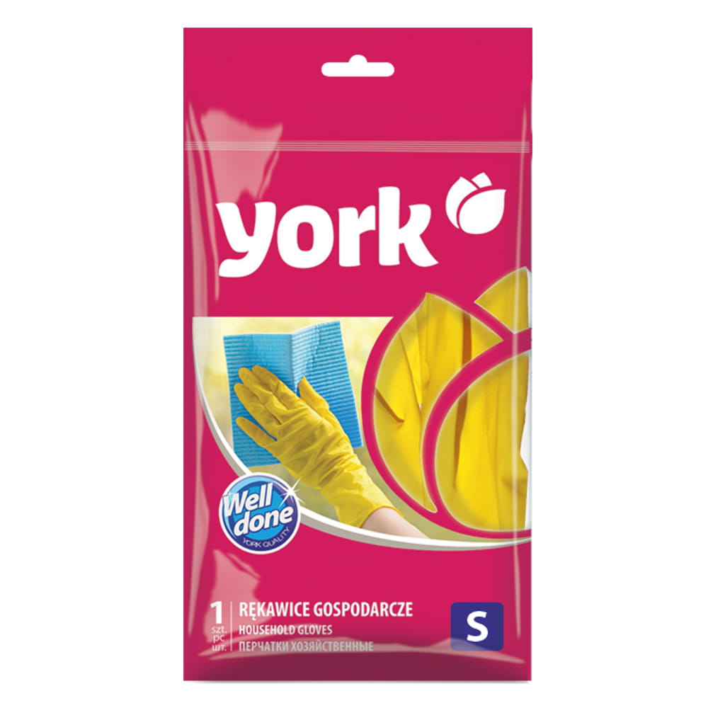 Рукавиці господарські гумові York для прибирання S