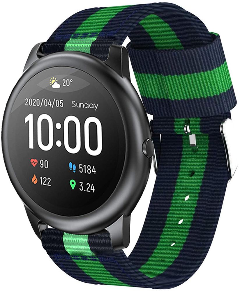Ремешок тканевый Canvas для Haylou Smart Watch Solar LS05 Blue/Green (23301) Ремешок тканевый Canvas для Haylou Smart Watch Solar LS05 Blue/Green (23301)