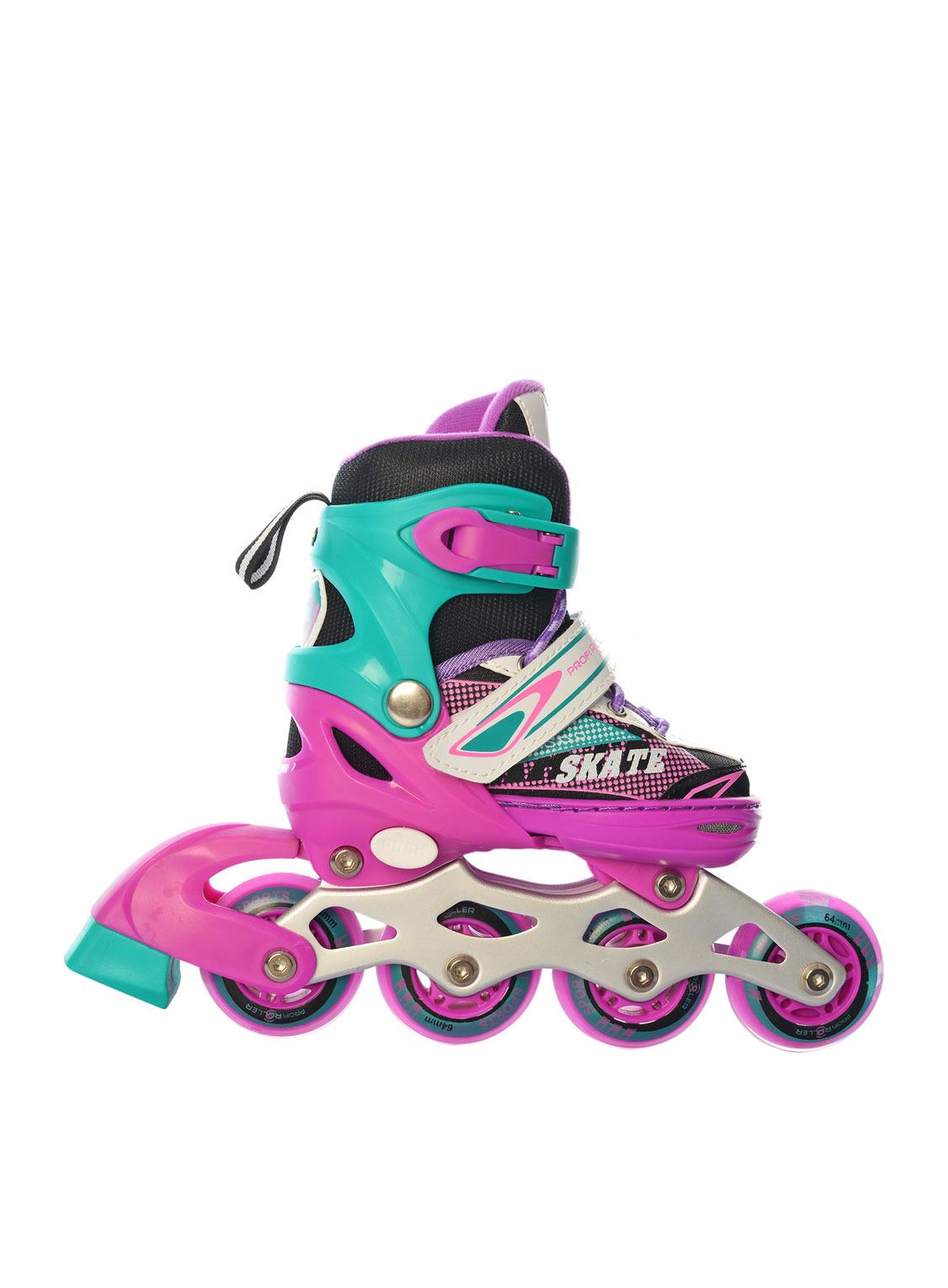 Роликові ковзани розсувні колеса Profi A 4123-XS-PGR ПУ 64 мм р. 27-30 Рожевий (6903317250585)