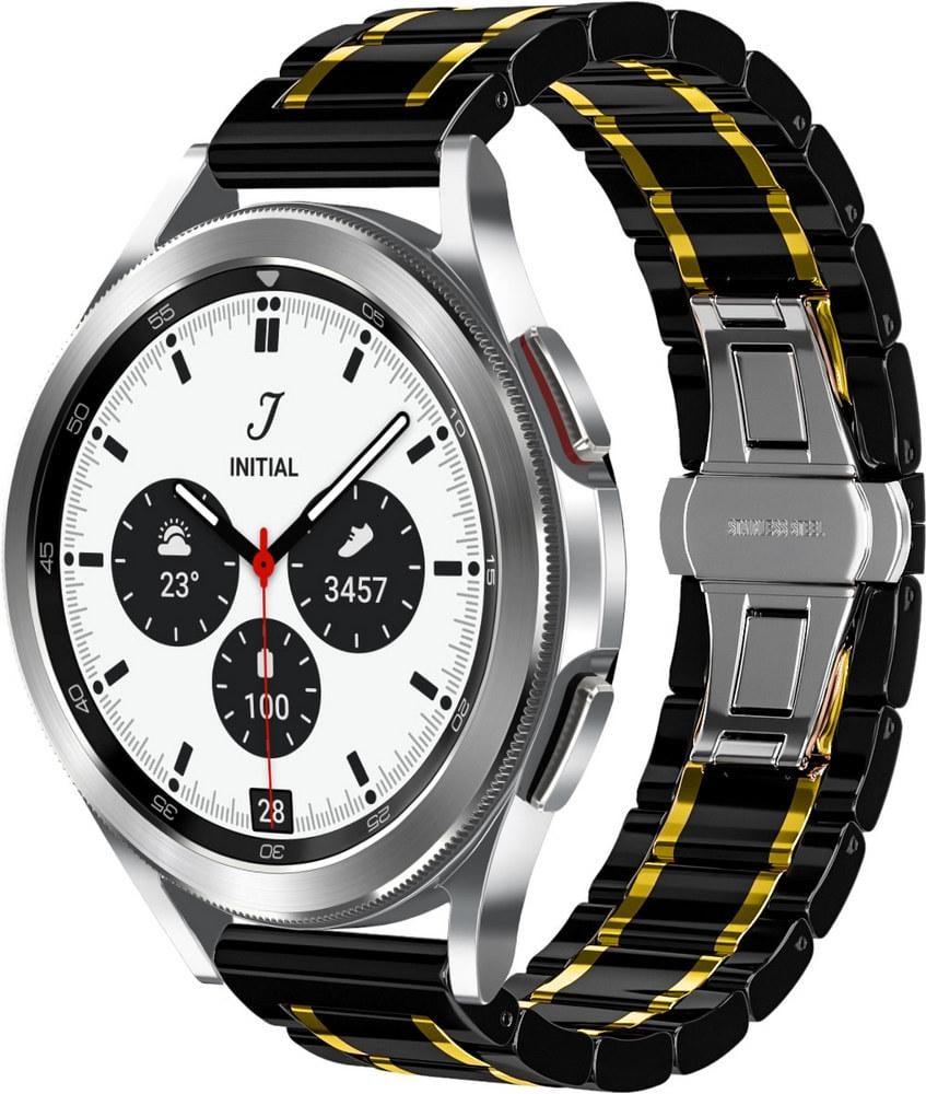 Ремінець керамічний Ceramo для Galaxy Watch 4 Classic 42 мм Black/Gold (28727-02)