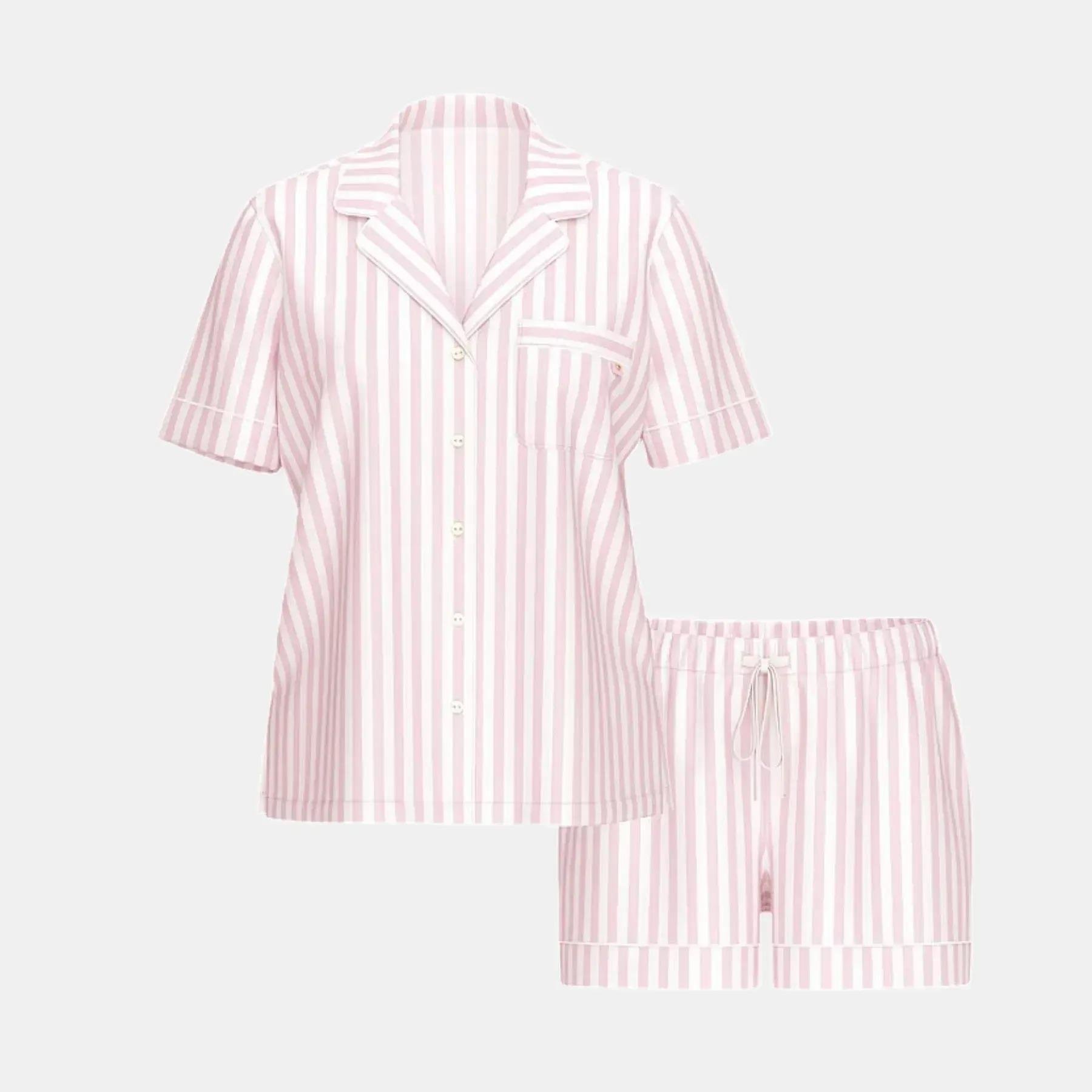 Піжама модал сорочка/шорти Victoria's Secret Modal Soft Short Pajama Set смужка L Рожевий (27058115) - фото 3