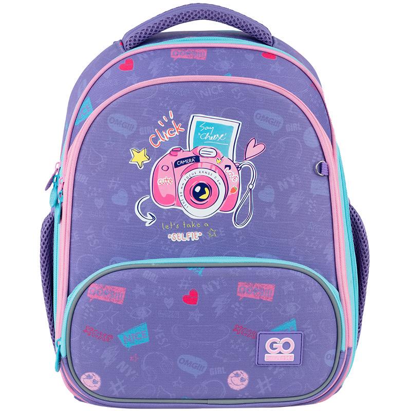 Рюкзак школьный каркасный GoPack Education Say Cheese 38x28x15 см 12,5 л Фиолетовый (GO24-597M-4)