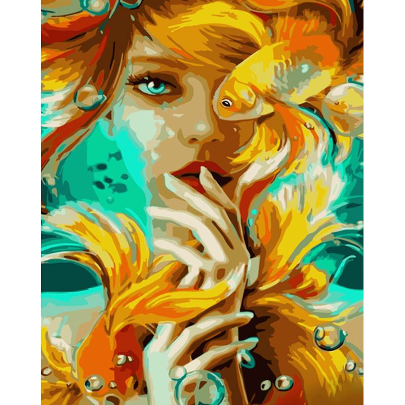 Картина по номерам Strateg Премиум Золотая рыбка 40х50 см (GS995)