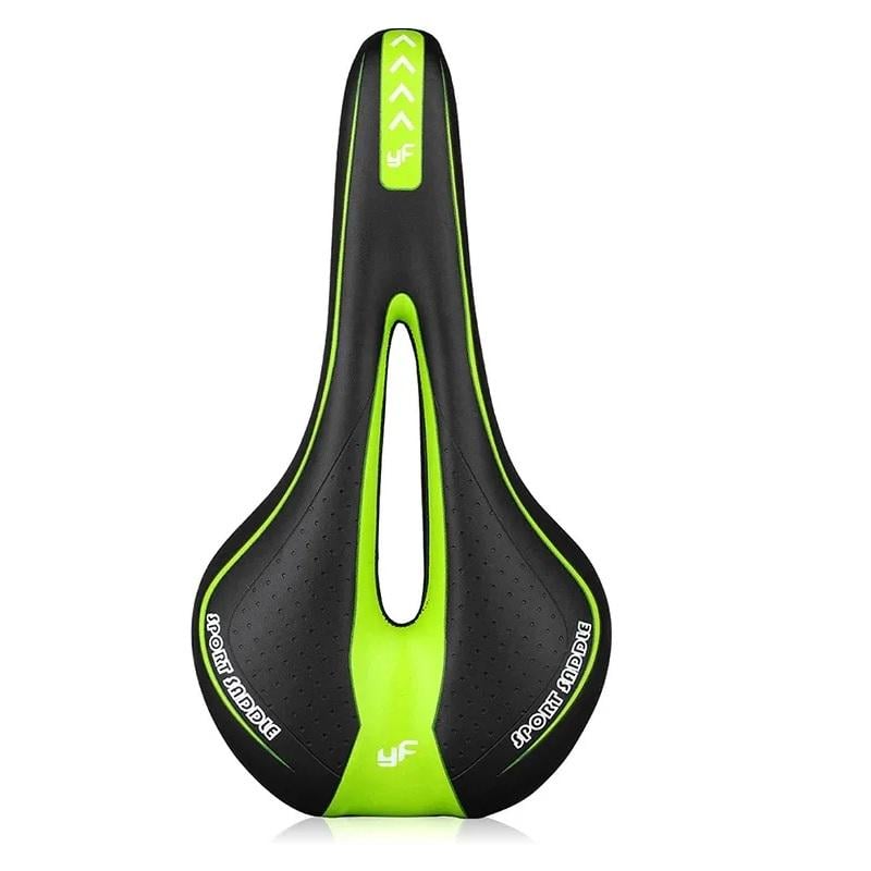 Седло MTB Sport YF-1018 Черный/Зеленый (SAD-295green)