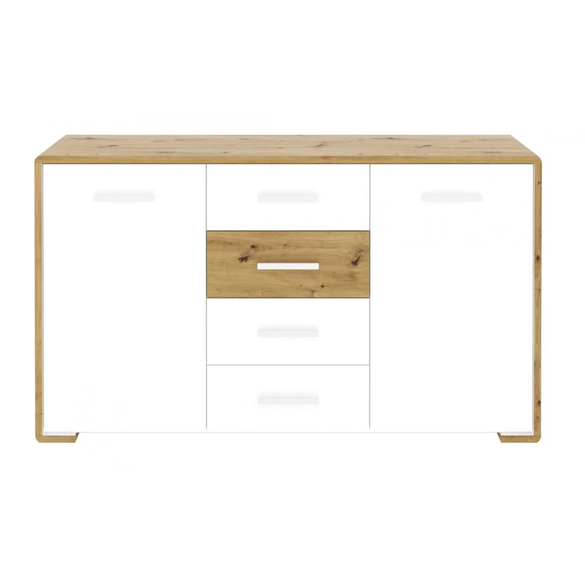 Комод в гостиную Гербор Бука KOM2D4S телескопы Нимфея альба/Дуб артизан (GB-10039)