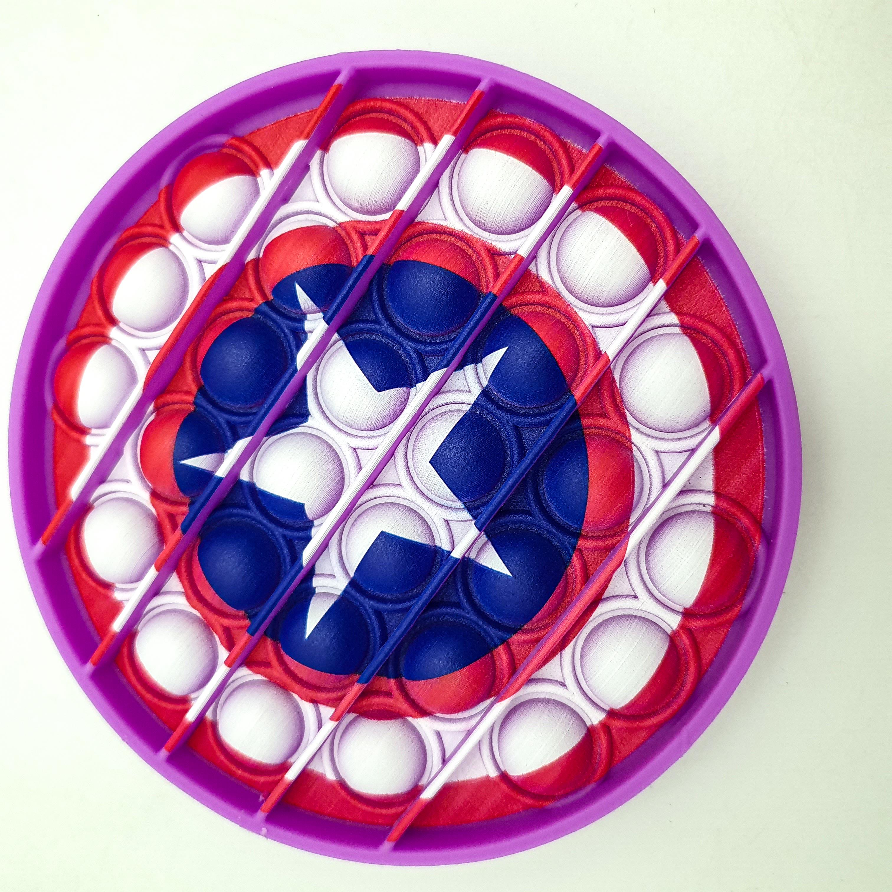 Игрушка-антистресс пупырка UKC Pop It Fidget Капитан Америка Фиолетовый (285d0ebb)