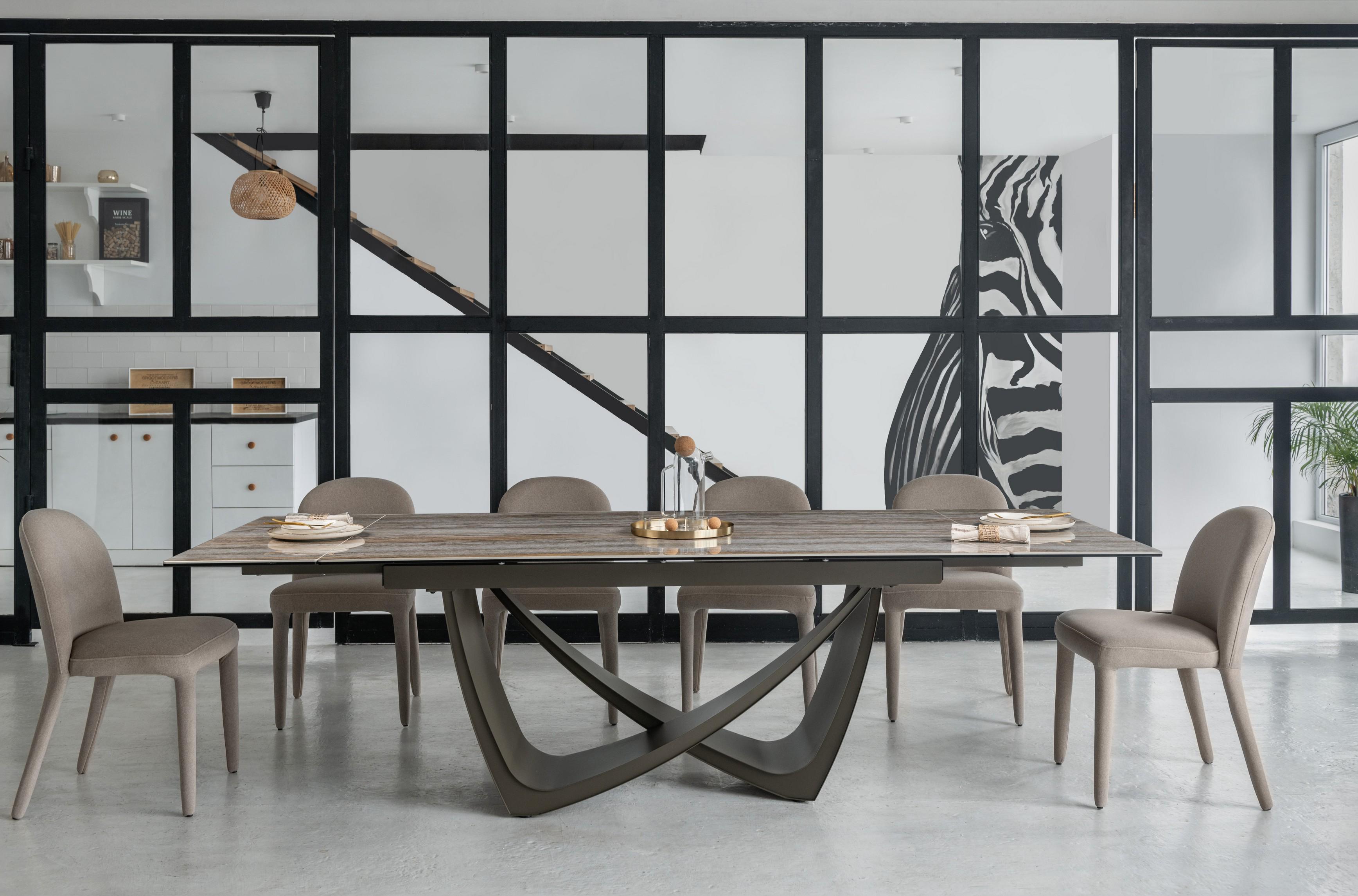 Стол обеденный раздвижной Vetro Mebel Беатриче 1800-2600x1000x760 мм Тайгер травентин/коричневый (TМL-995) - фото 3