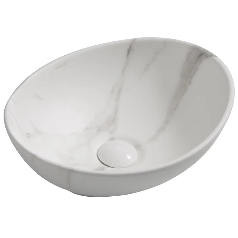 Раковина накладная MIXXUS PREMIUM ELLIPSE-0108 MARBLE 400х330х145 мм (MP6526)