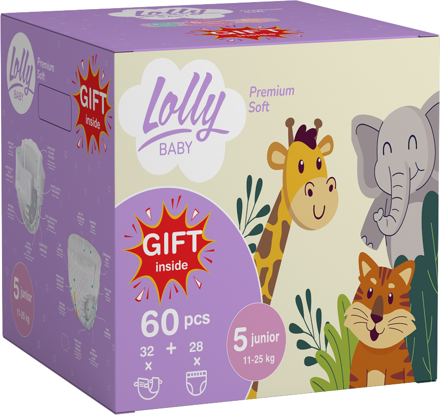 Набор подгузников LOLLY Premium Soft р. 5 11-25 кг (18262)