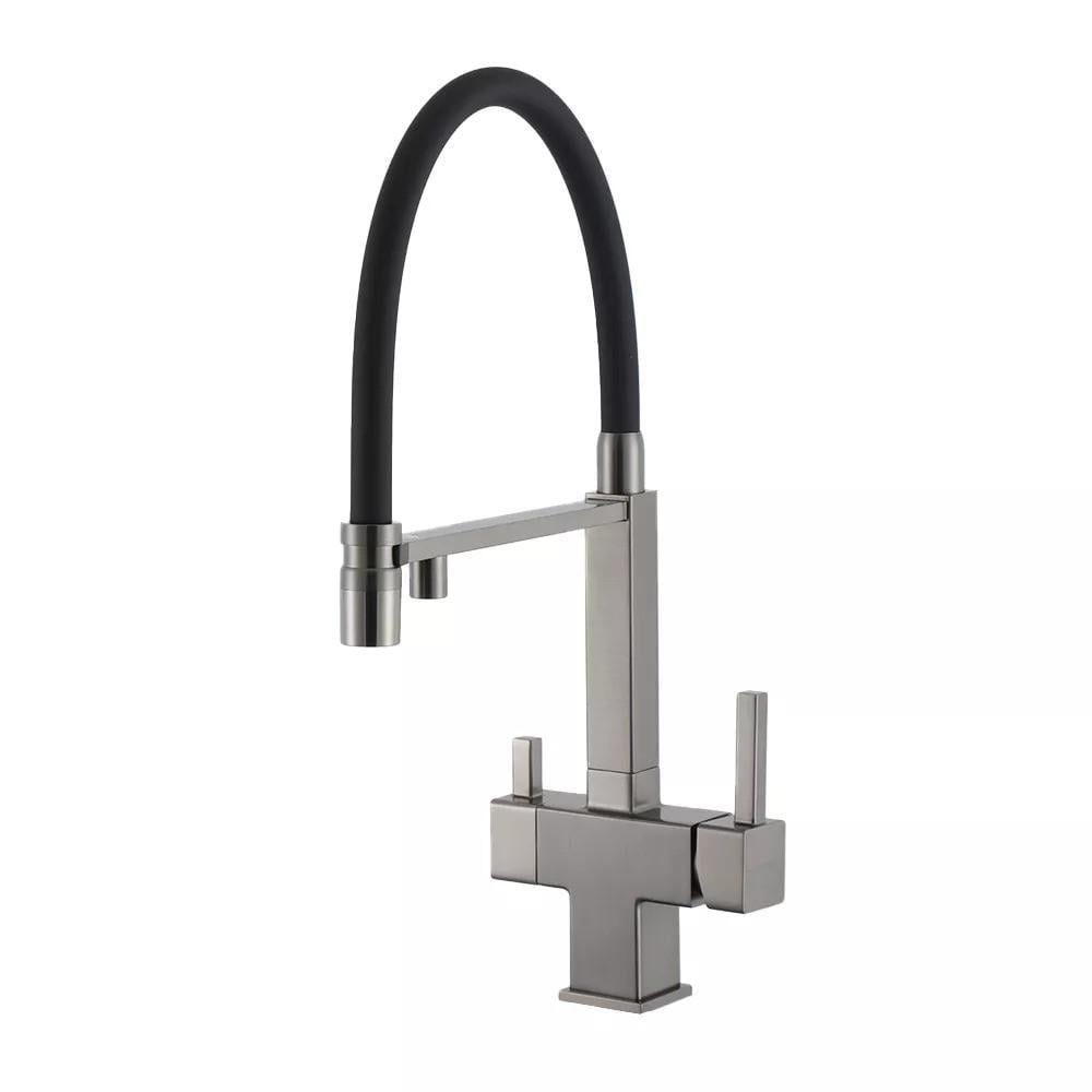 Смеситель кухонный Gappo G4395-59 двухрычажный Графит (37463007) Смеситель кухонный Gappo G4395-59 двухрычажный Графит (37463007)