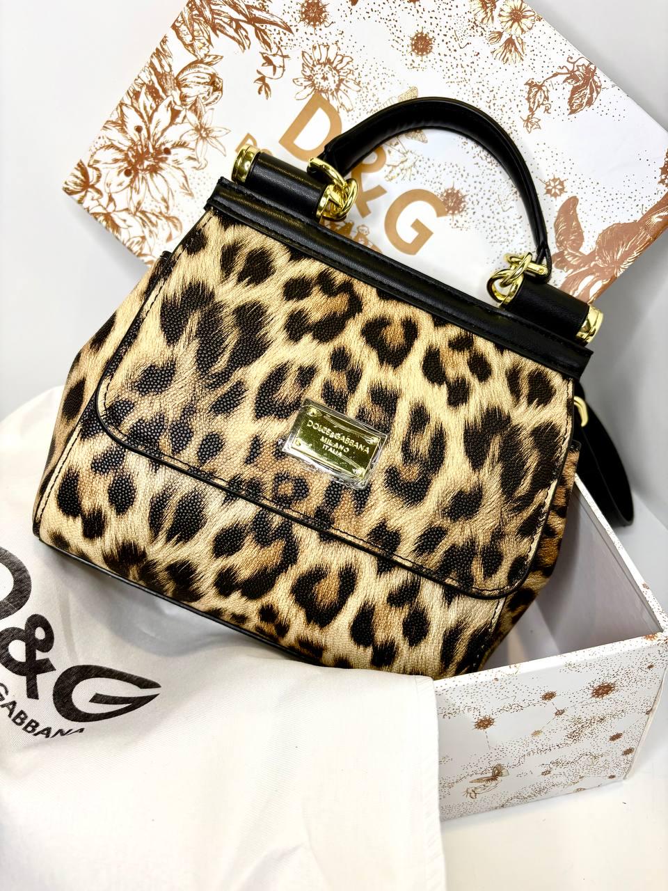 Сумка женская Sicily 19c принт Дольче Габана Леопардовый (EKL354) - фото 2 Сумка женская Sicily 19c принт Дольче Габана Леопардовый (EKL354) - фото 2