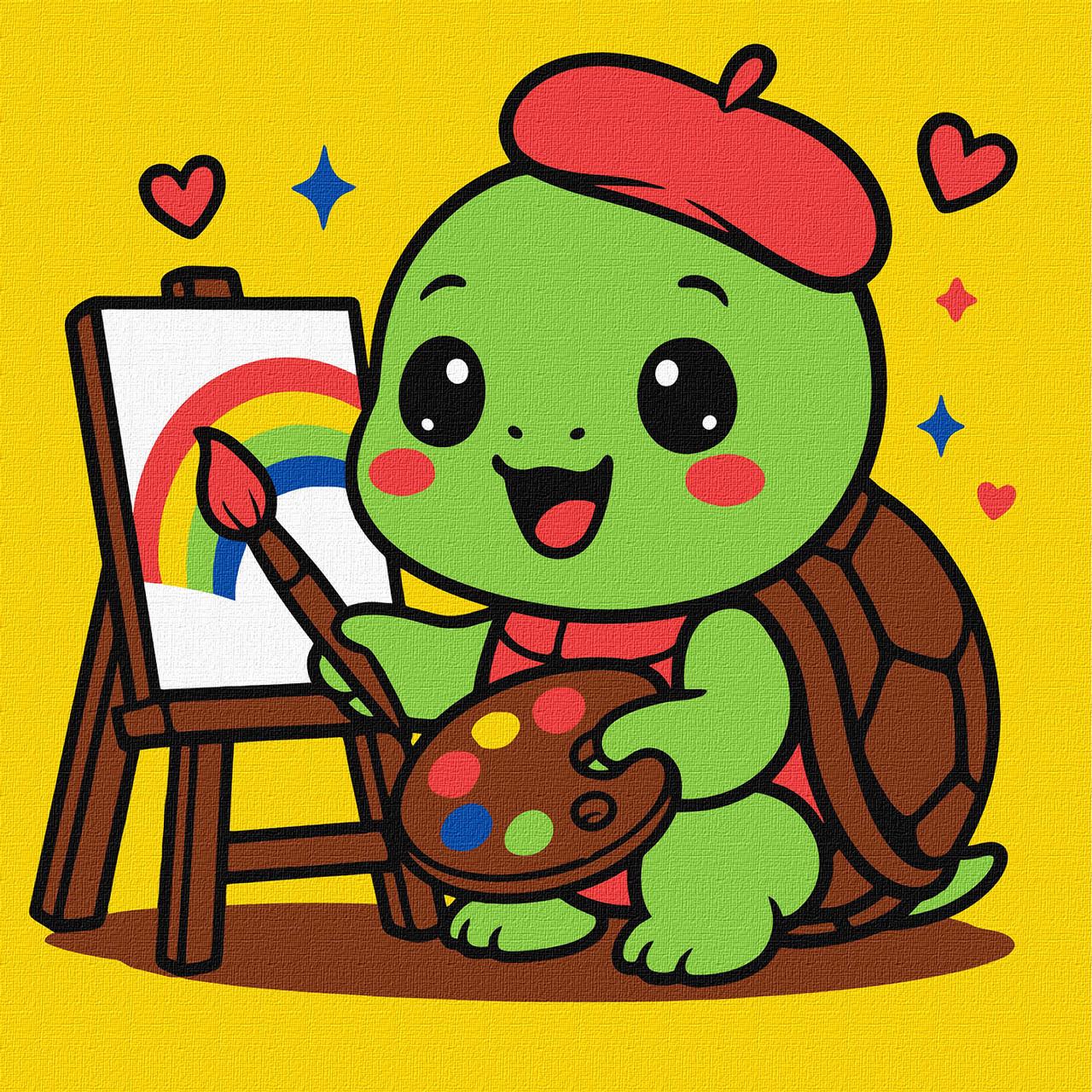 Картина по номерам Ideyka Черепашка художник 25х25 см (2824290188)