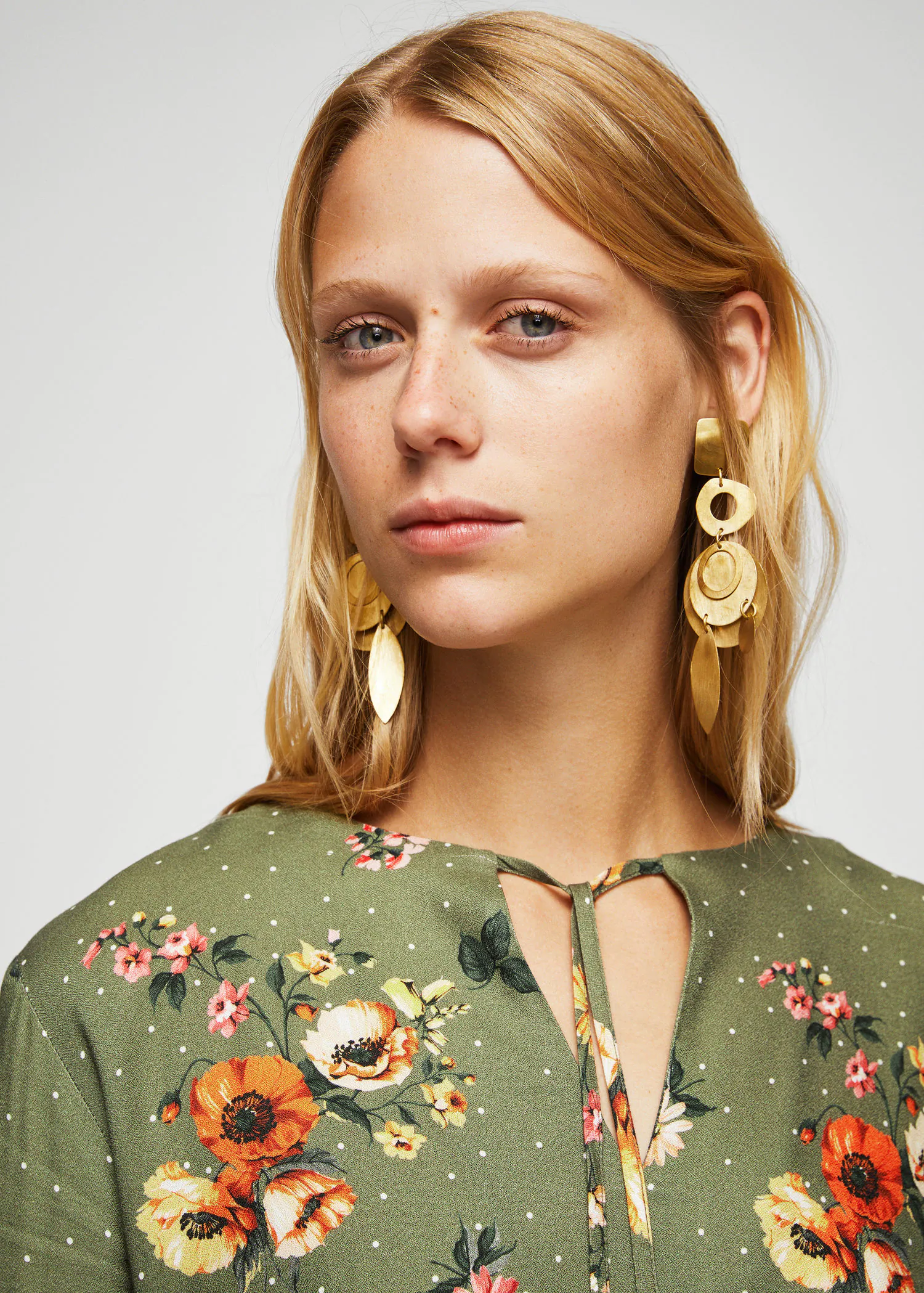 Блузка Mango L Хаки (2000001058381) - фото 4 Блузка Mango L Хаки (2000001058381) - фото 4