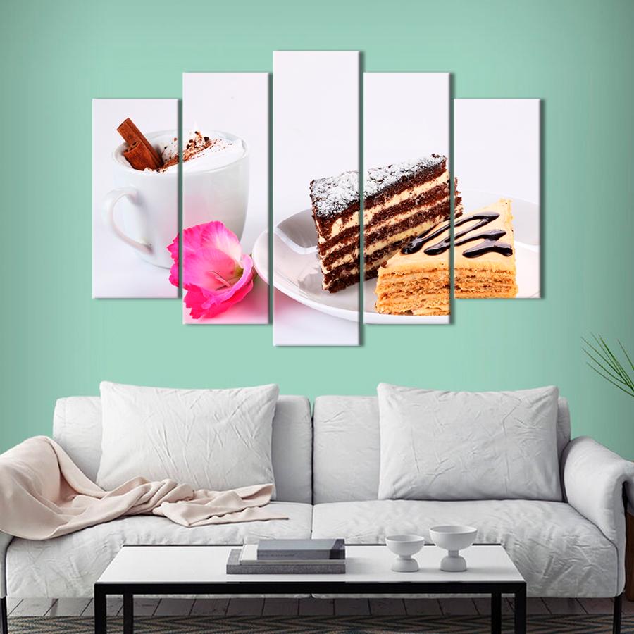 Настенний декор Капучино с красивой пенкой и 2 кусочка торта 137x85 см (A310-5)