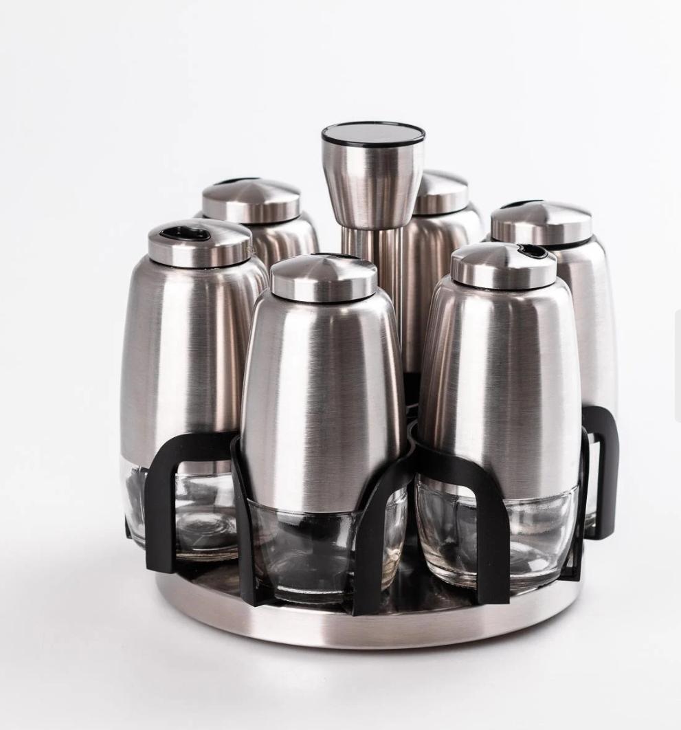 Набір ємностей для спецій TS Kitchen HP531G1025 на підставці 7 пр. 120 мл (17874797)