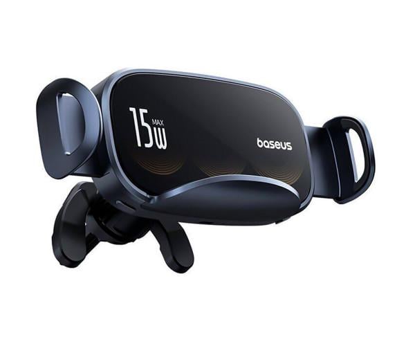 Тримач для телефону в машину BASEUS Light Charger Series C40355901111-00 з бездротовою зарядкою 15W Black