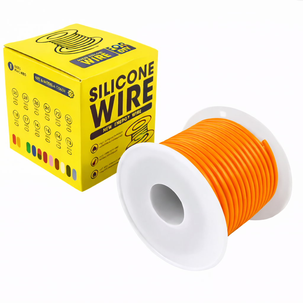 Кабель 24AWG 50 м провод 0,2 мм2 медь луженый в силиконовой изоляции многожильный 0,001 Оранжевый