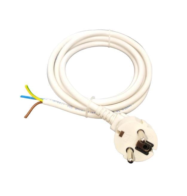 Шнур Мегатек з кутовою євровилкою ПВС 3х1,5 мм2 1,5 м Білий (27849040)