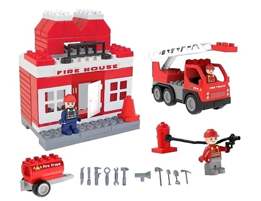 Конструктор Pilsan Пожежна станція машинка/аксесуари/інструкція Red (155049)