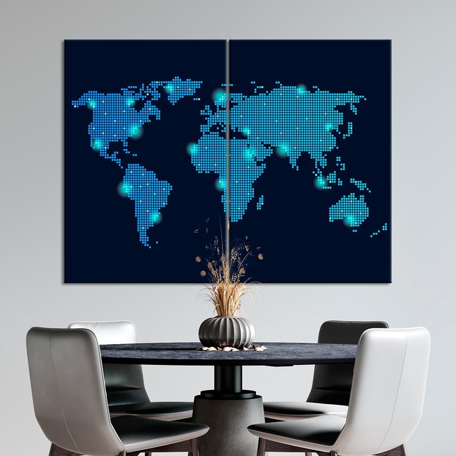 Картина карта Неонова карта світу 111x81 см (A1321-2)