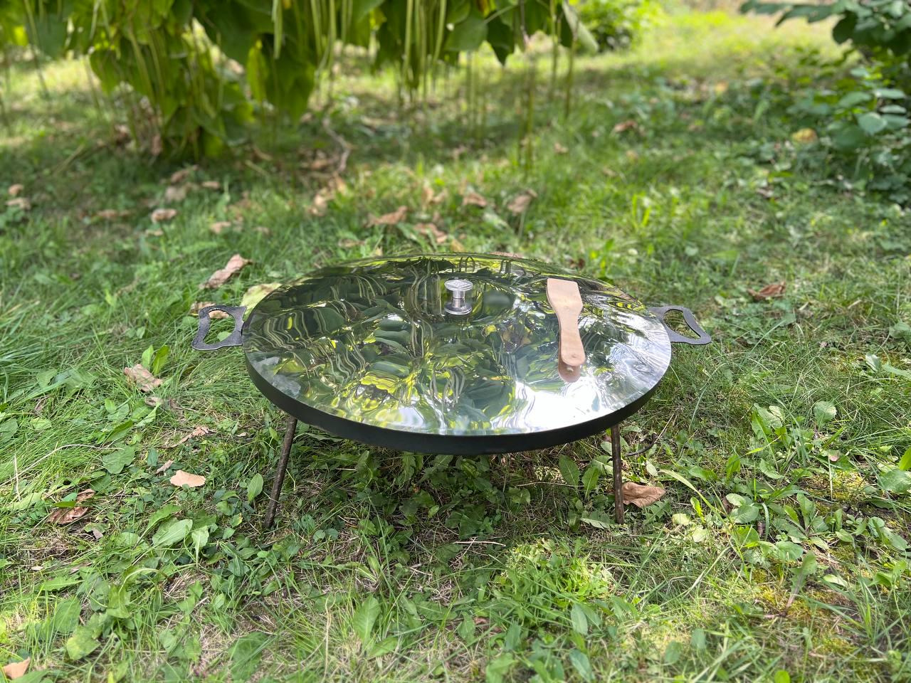 Сковорода из диска GrillKov с крышкой d 50 см толщина с бортиком 4 мм (2101-412)