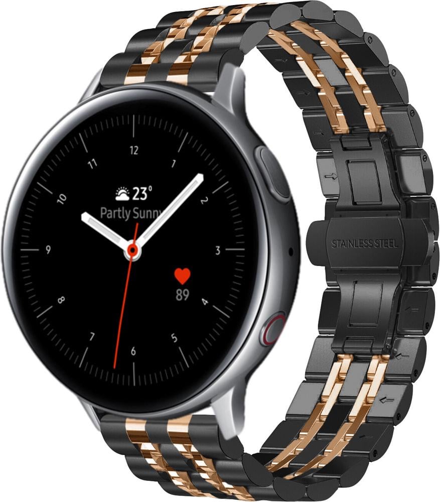 Браслет металевий Spinye Line для Galaxy Watch Active 2 40/44 мм Black Pink (29027-51)