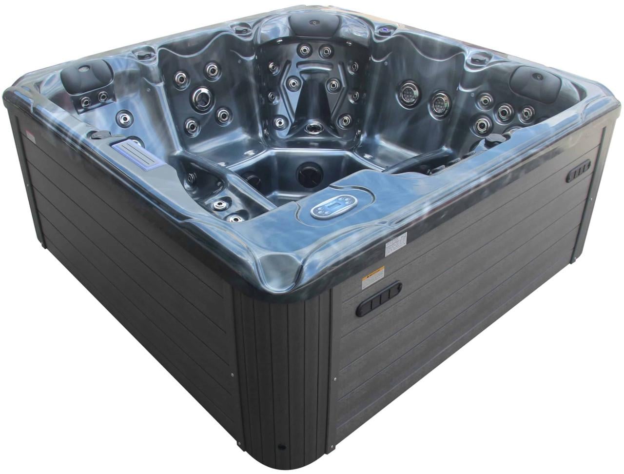 СПА-бассейн гидромассажный Aquajoy Santorini 220x220x95 см на 5 человек 89 форсунок Bluetooth Темный опал (2463933027)