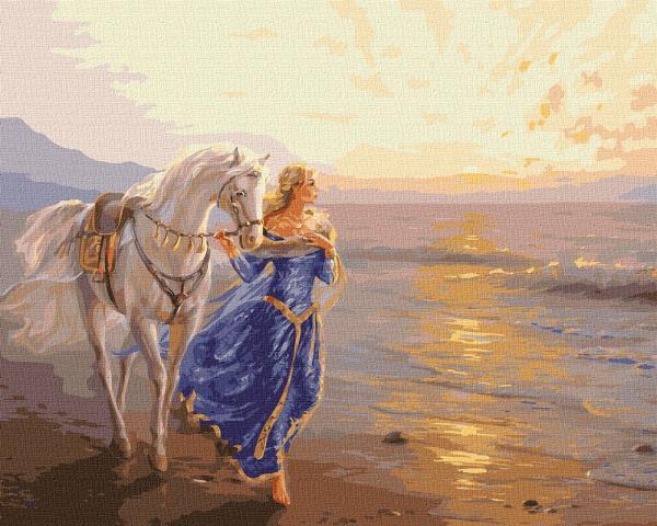 Картина за номерами Ідейка Морська Прогулянка вздовж берега 40х50 см в термопакеті (КНО4799-mt)