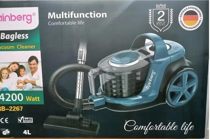 Пилосос з контейнером Rainberg RB-2267 колбовий з регулятором потужності фільтр 4L - 4200 W - фото 10
