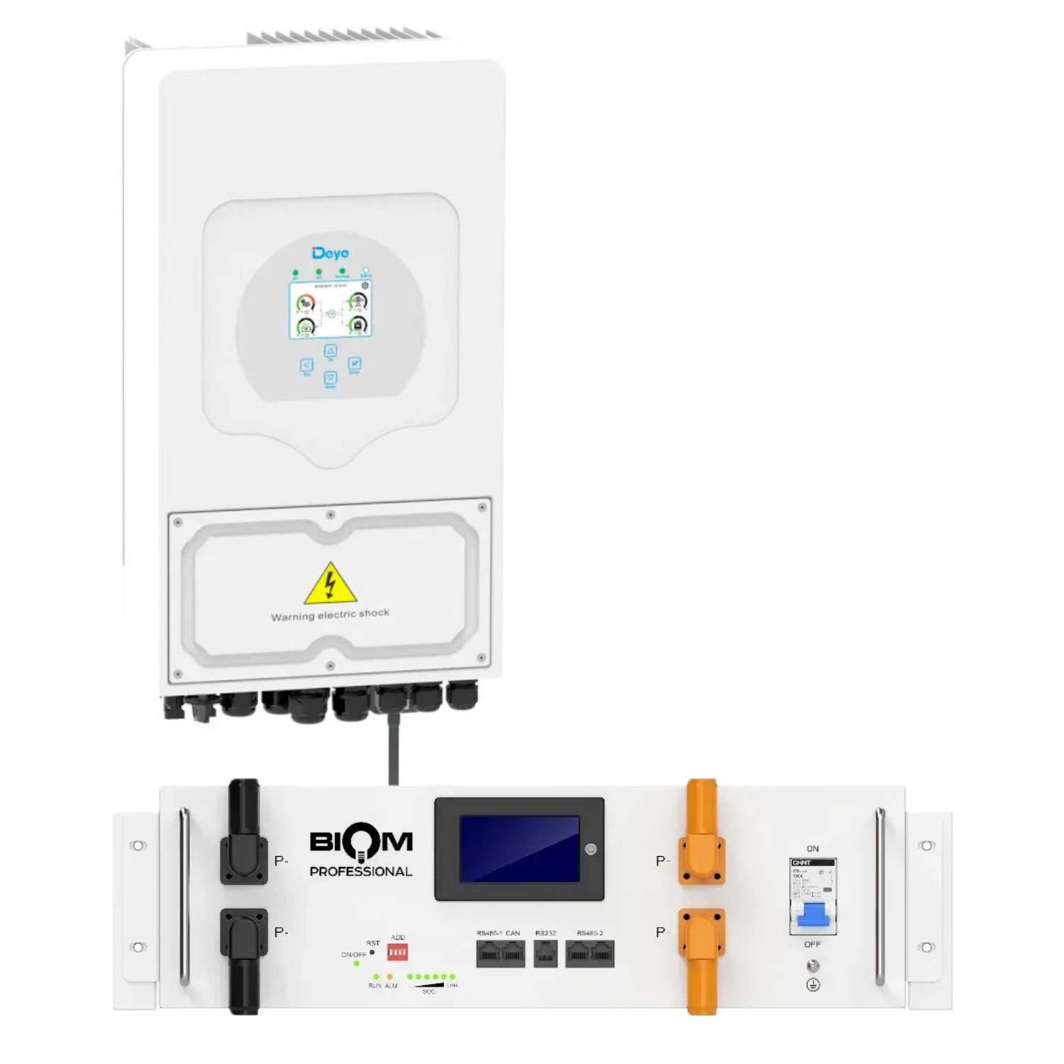 Комплект автономного енергопостачання Deye 5 кВт SUN-5K-SG03LP1-EU та Biom BALFP-R512100-UNI 5,12 кВт/год LiFePO4 (38869718)