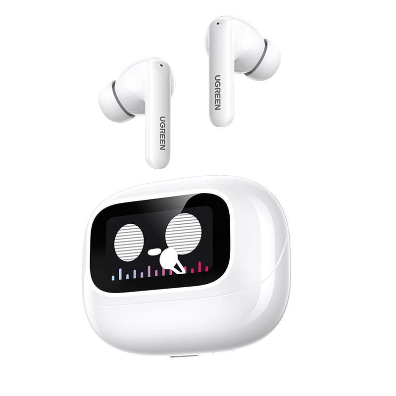 Наушники беспроводные UGREEN EchoBuds Magic Кейс с LCD экраном ANC 52 дБ Hi-Res Audio LDAC Bluetooth 5.4 Белый (55137)