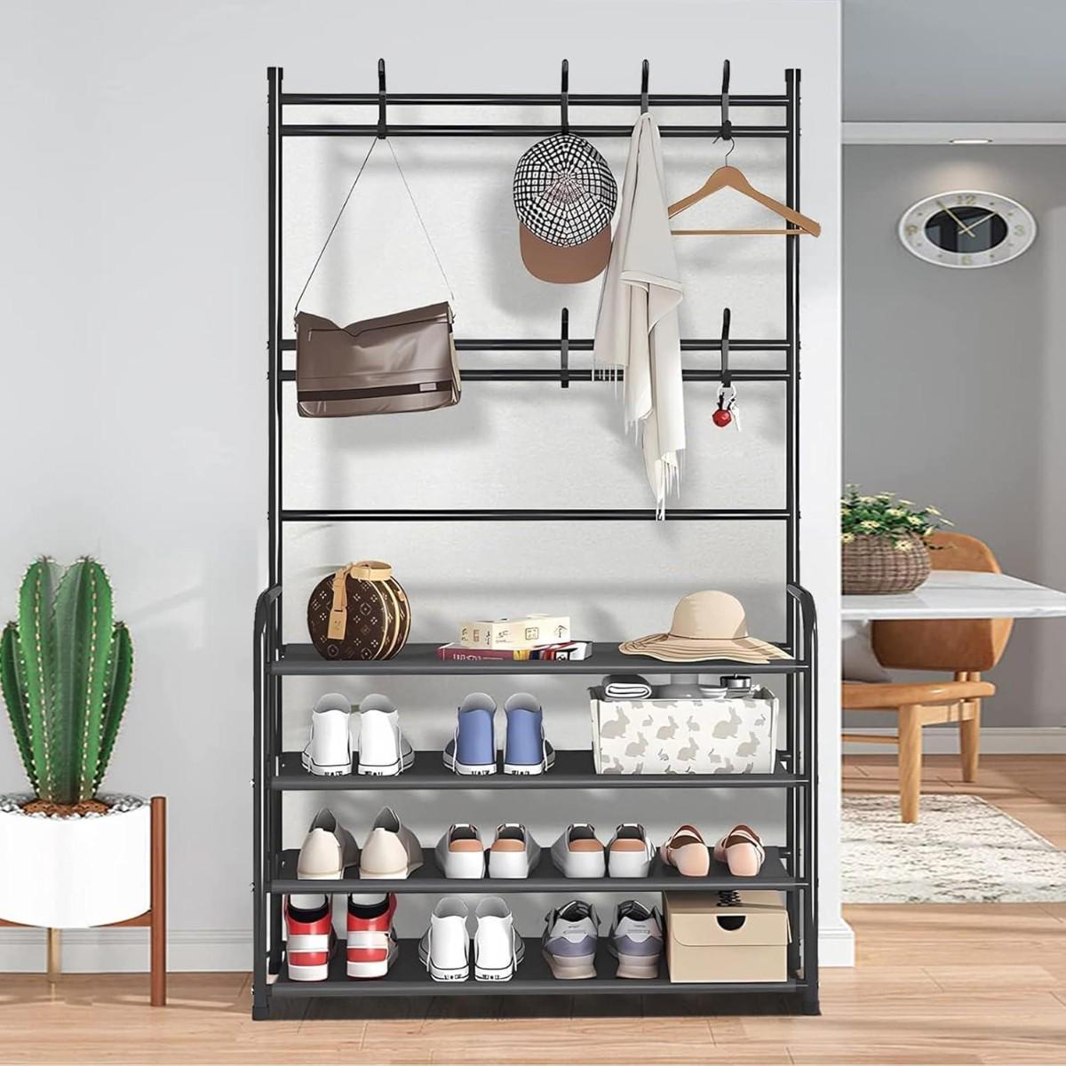 Вешалка-стойка для одежды и обуви Multifunctional Shoe&Hat Rack 80х25,5х170 см (R94054) - фото 3 Вешалка-стойка для одежды и обуви Multifunctional Shoe&Hat Rack 80х25,5х170 см (R94054) - фото 3