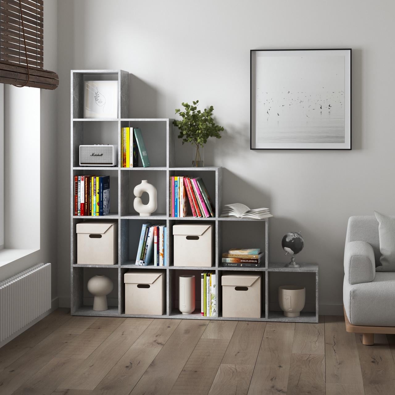 Стелаж Вайс M-5 1776х290х1776 мм Бетон (31115823)