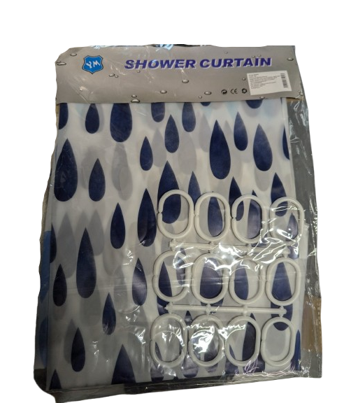 Шторка в ванную Stenson R92253 Drops на кольцах 180x180 см White (609595) - фото 2 Шторка в ванную Stenson R92253 Drops на кольцах 180x180 см White (609595) - фото 2