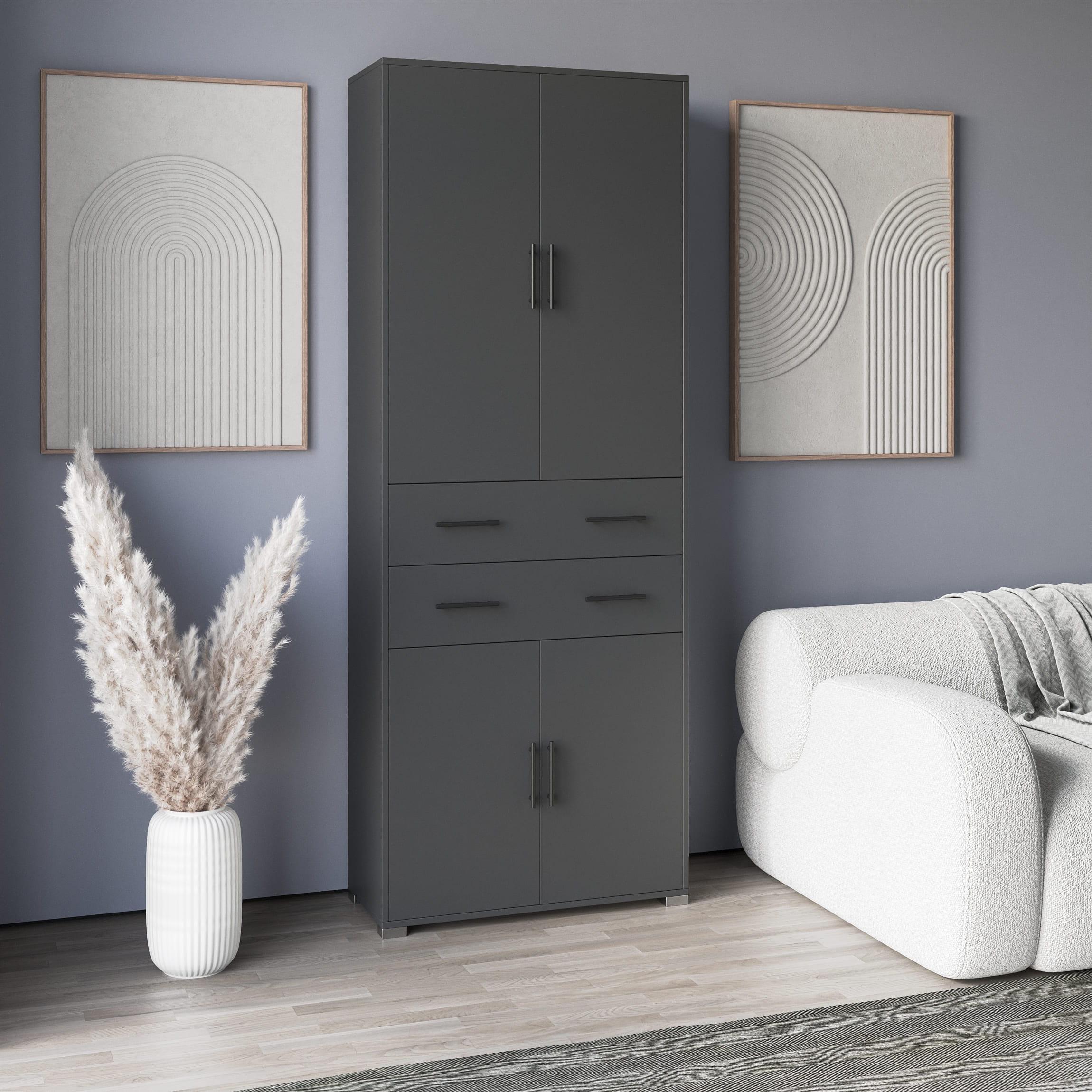 Шафа з висувними ящиками 212,5х100х35 см Антрацит (380502)