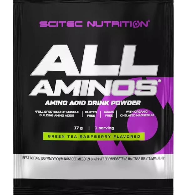 Амінокомплекс для спорту Scitec Nutrition All Aminos 17 g Green Tea Raspberry