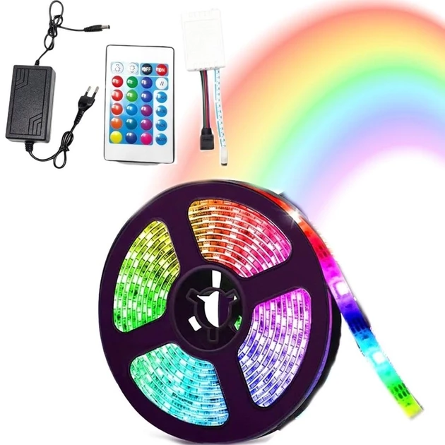 Светодиодная лента RGB LED 5050 на 16 цветов с пультом управления 12V 5 м (2479518762)