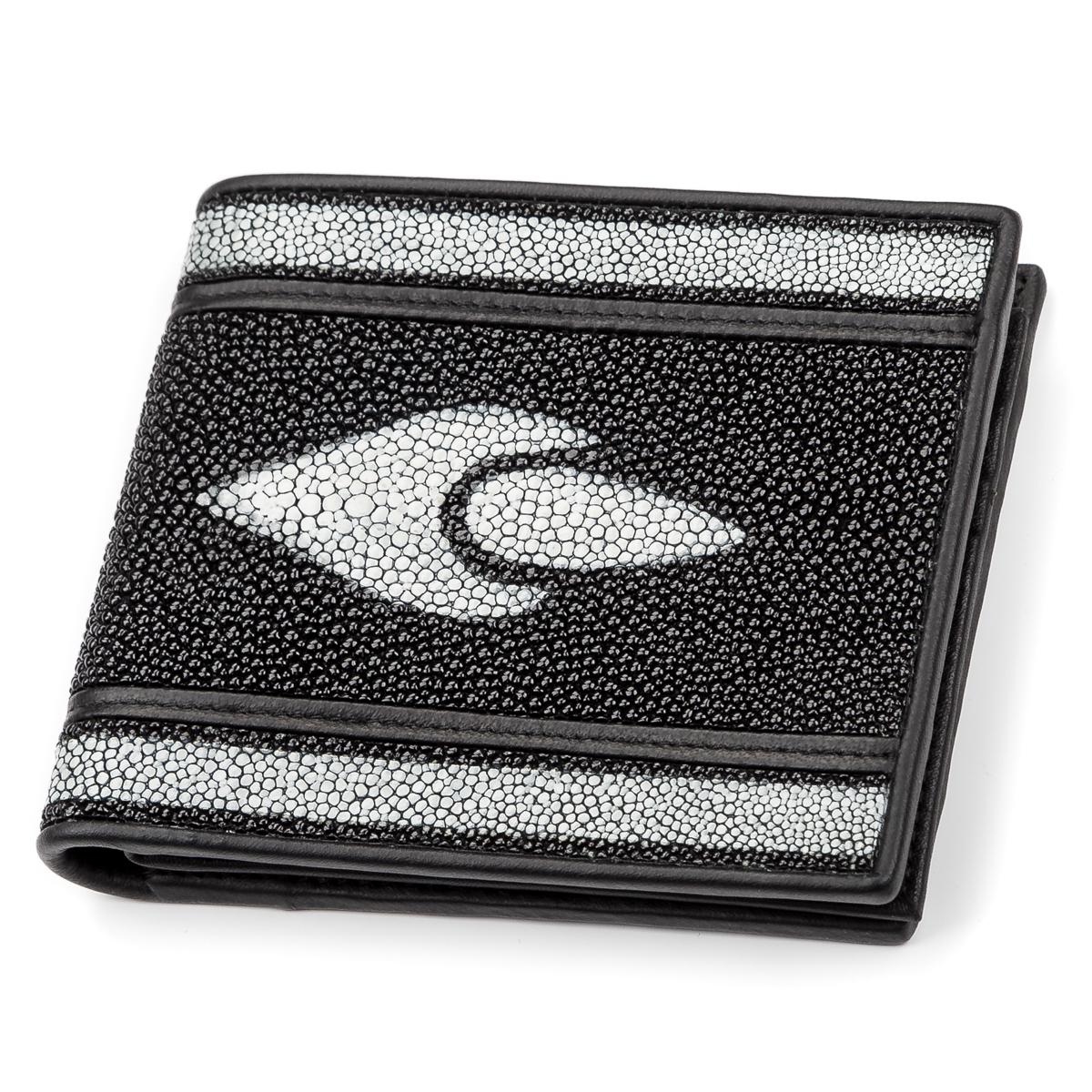 Портмоне Stingray Leather 18068 из натуральной кожи морского ската Черный