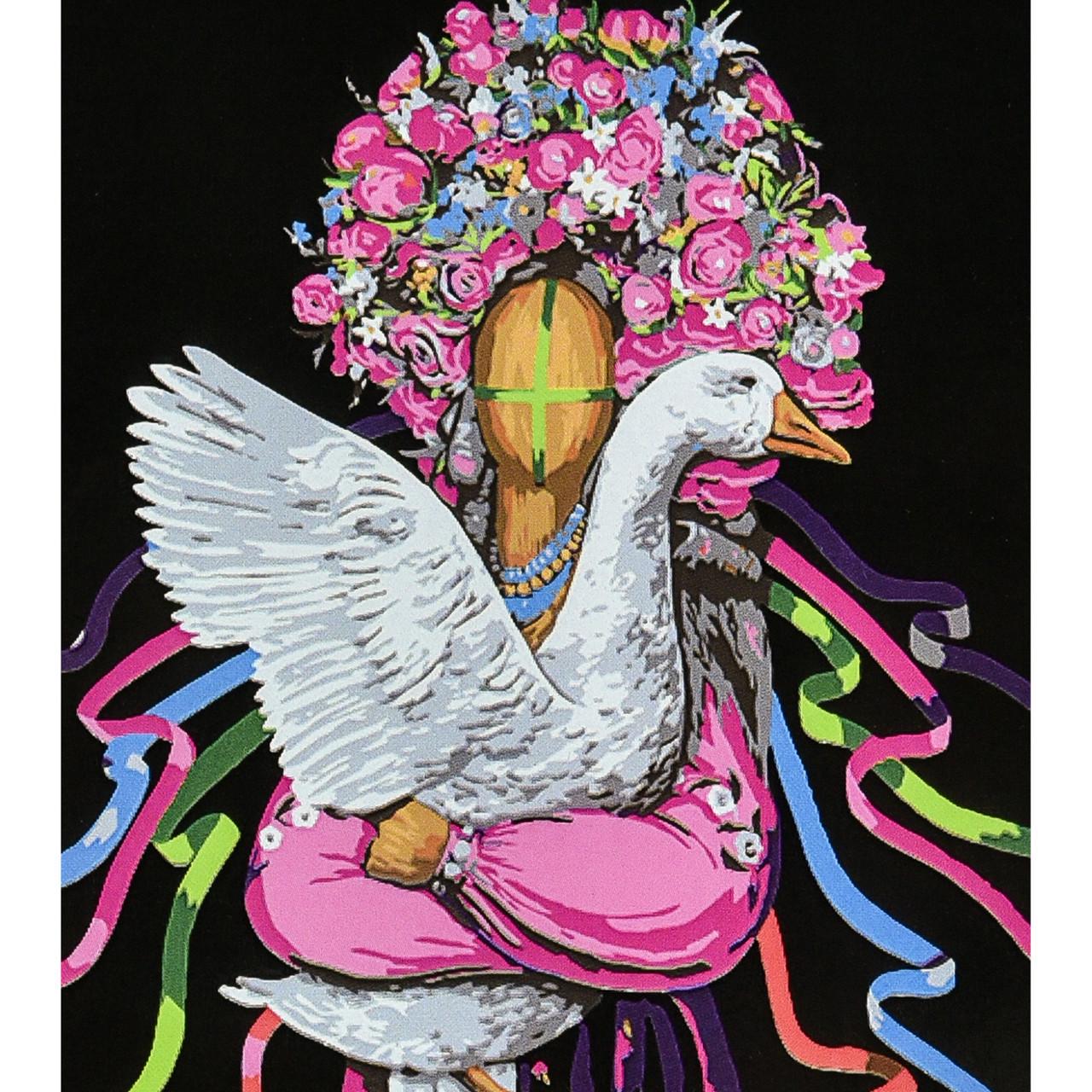 Картина по номерам Strateg Премиум Хозяйка на черном фоне с лаком 40х50 см (AH1141)