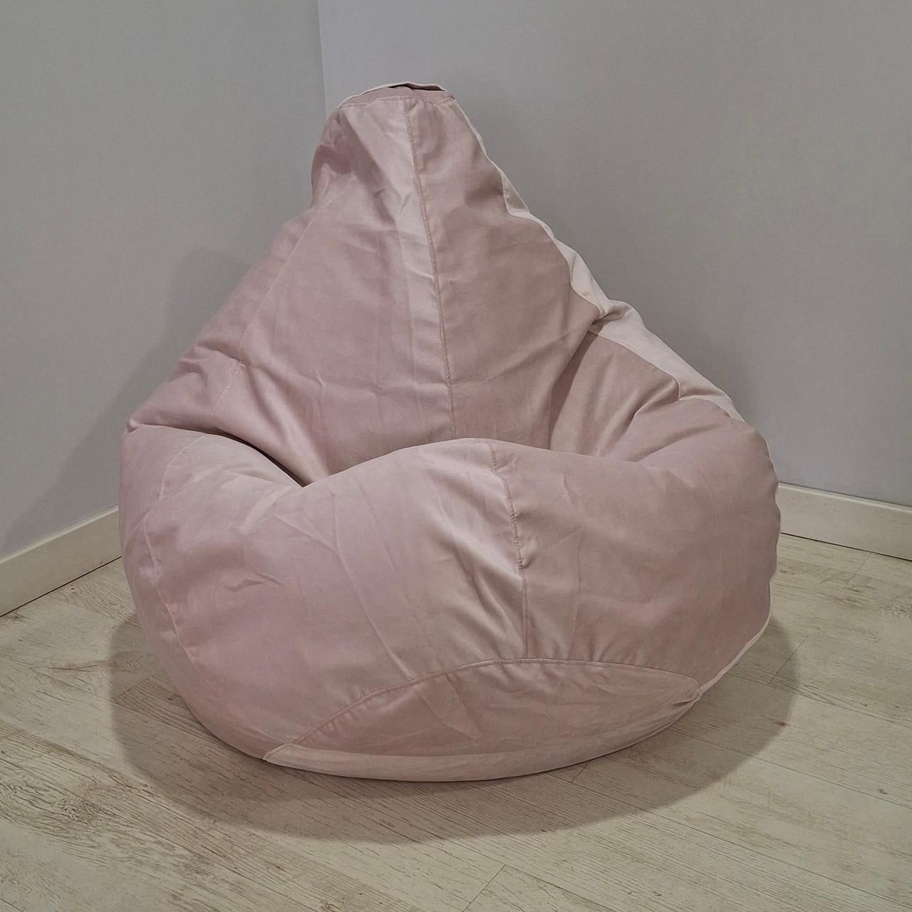 Бескаркасное кресло-мешок SkyPuff MEGA Груша Велюр Florida XXXL 160х120 см Rose (160129)