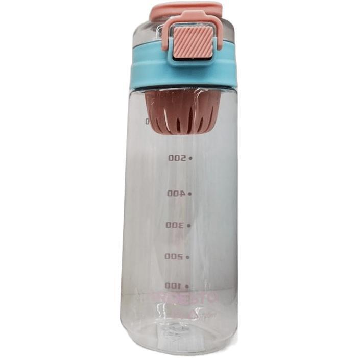 Бутылка для воды Ardesto Duo с отсеком для фруктов 720 мл Голубой с розовым (AR2272DB)