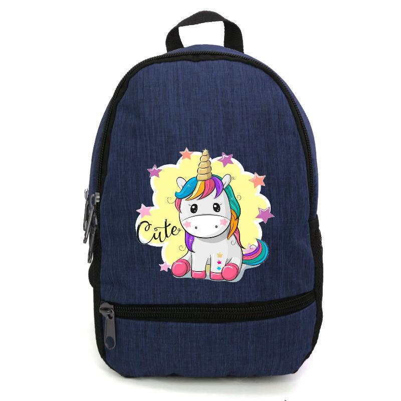 Школьный рюкзак детский Cappuccino Toys с принтом Unicorn EDN-0030 12,5 л Синий (1369989248)