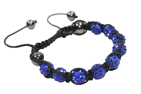 Браслет шамбала 10 мм Синій