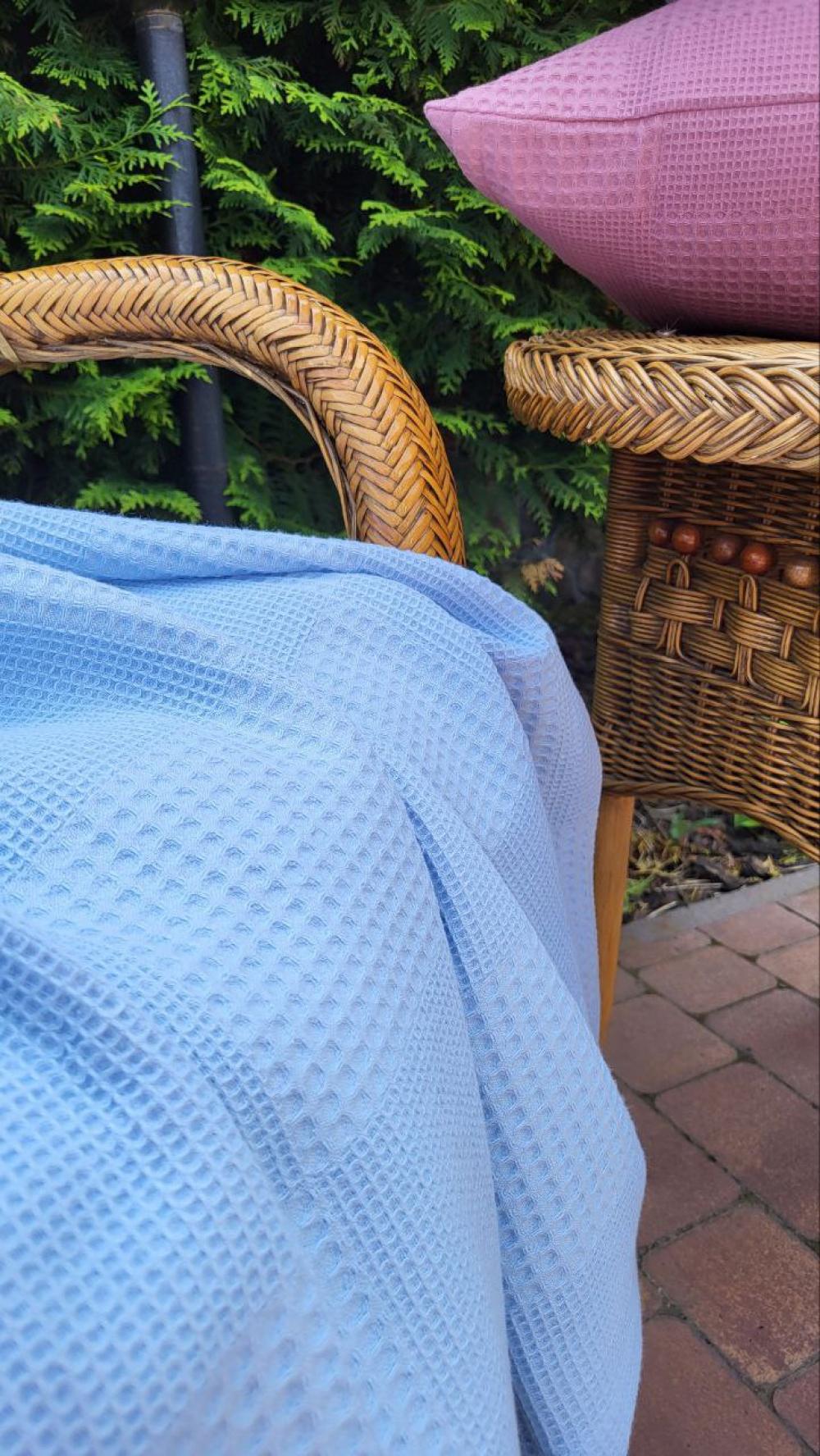 Покрывало Пике Вафелька 160x220 см Голубой (11169) - фото 2 Покрывало Пике Вафелька 160x220 см Голубой (11169) - фото 2