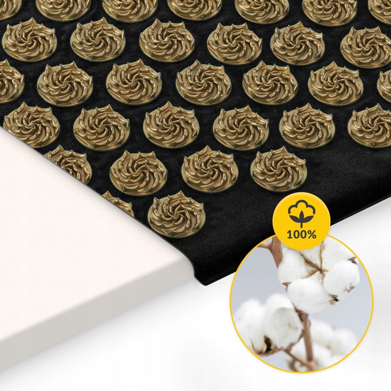 Коврик акупунктурный с подушкой 4fizjo Ergo Mat Аппликатор Кузнецова Black/Gold (P-5907739313881) - фото 3 Коврик акупунктурный с подушкой 4fizjo Ergo Mat Аппликатор Кузнецова Black/Gold (P-5907739313881) - фото 3