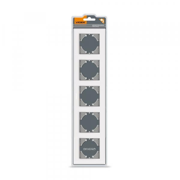 Рамка Videx на 5 місць горизонтальна Білий