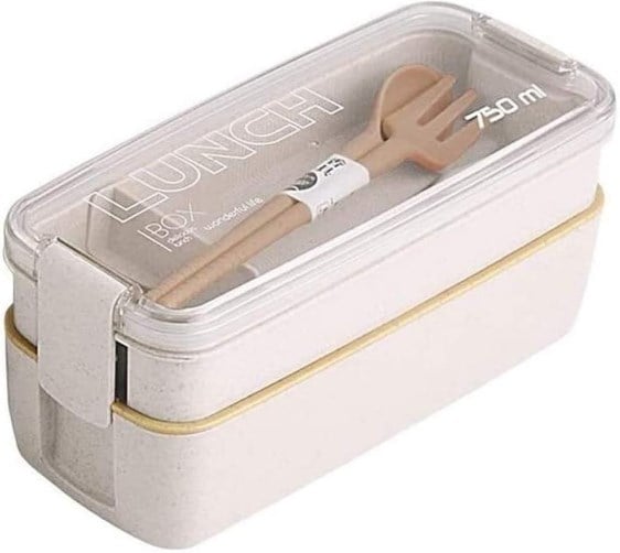 Ланч-бокс двойной Yjj-1215 750 мл Бежевый (010832)