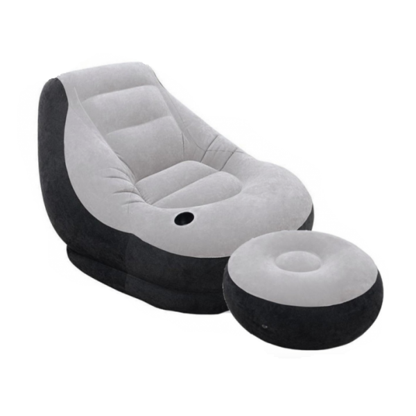 Надувное кресло с пуфом Air Sofa и насосом (1433631212)