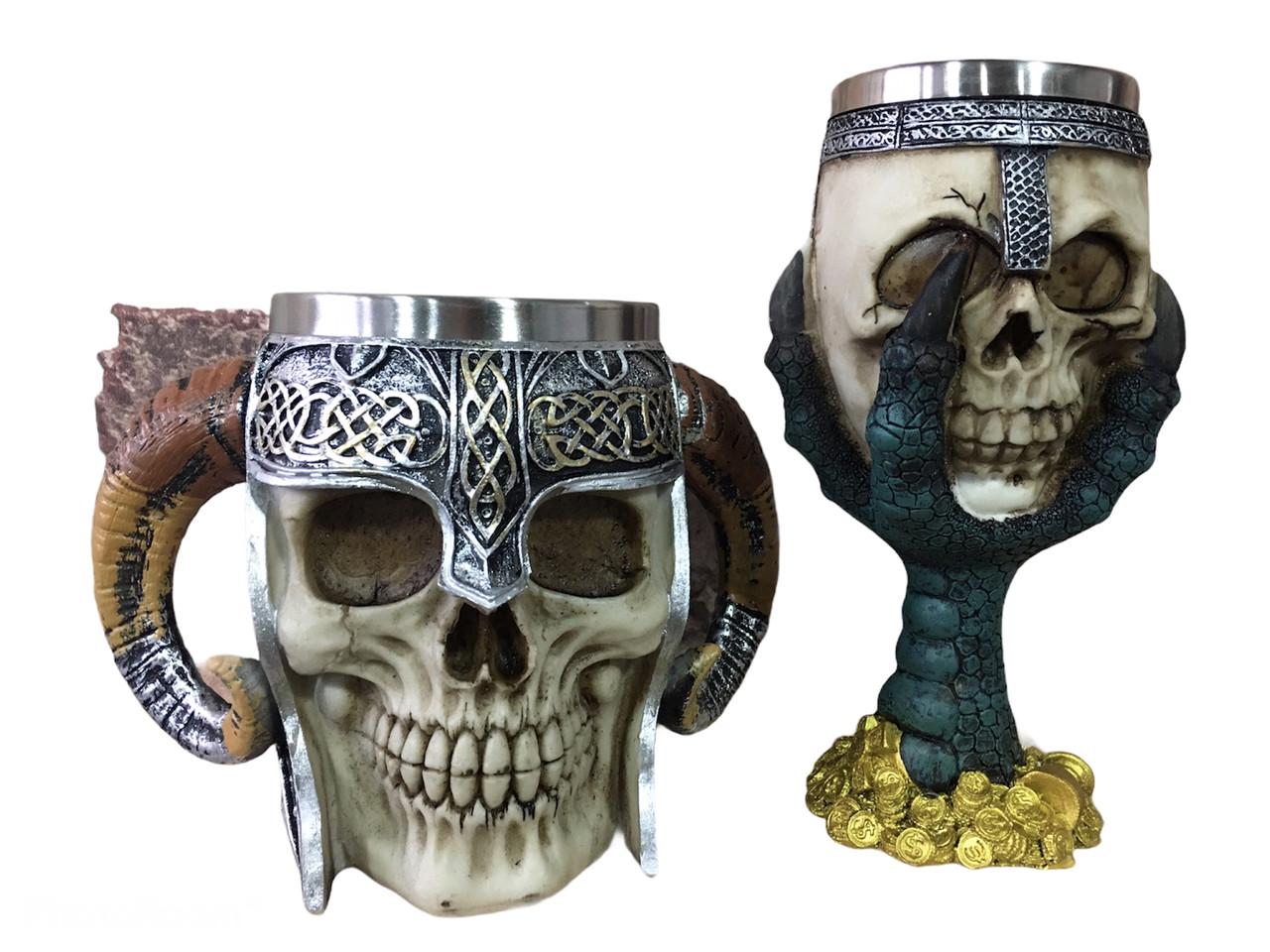 Подарочный набор кружка/бокал Череп/Лапа дракона 3D (1347759017) - фото 6